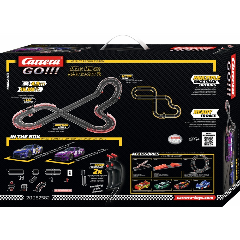 Carrera GO!!! - Автотрек Nascar 4,9 м + 2 машинки 62582 / артикул   62582  / GTIN 4007486625822
