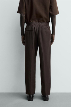 ZARA БРЮКИ-ДЖОГГЕРЫ КОМФОРТНОЙ ПОСАДКИ, ШОКОЛАДНЫЙ