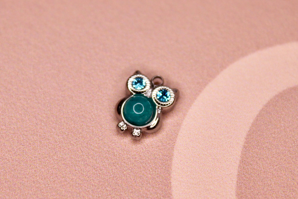 Подвеска сова синяя 9х11 мм