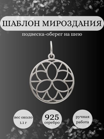 Подвеска Шаблон мироздания из серебра, Инфографика главная