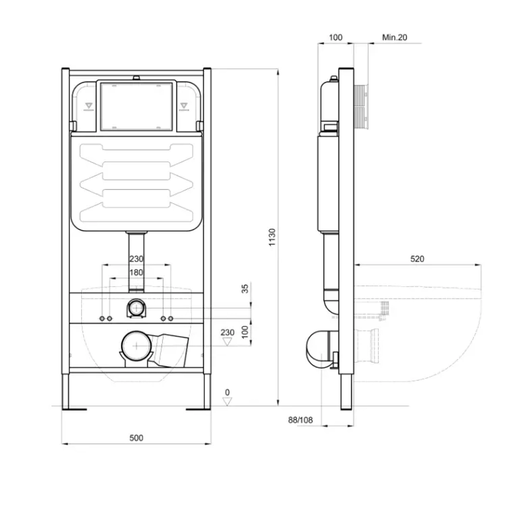 Унитаз с инсталляцией SET AQUATEK ВЕГА cmp-016 INS-0000012+унитаз Вега AQ1904-00