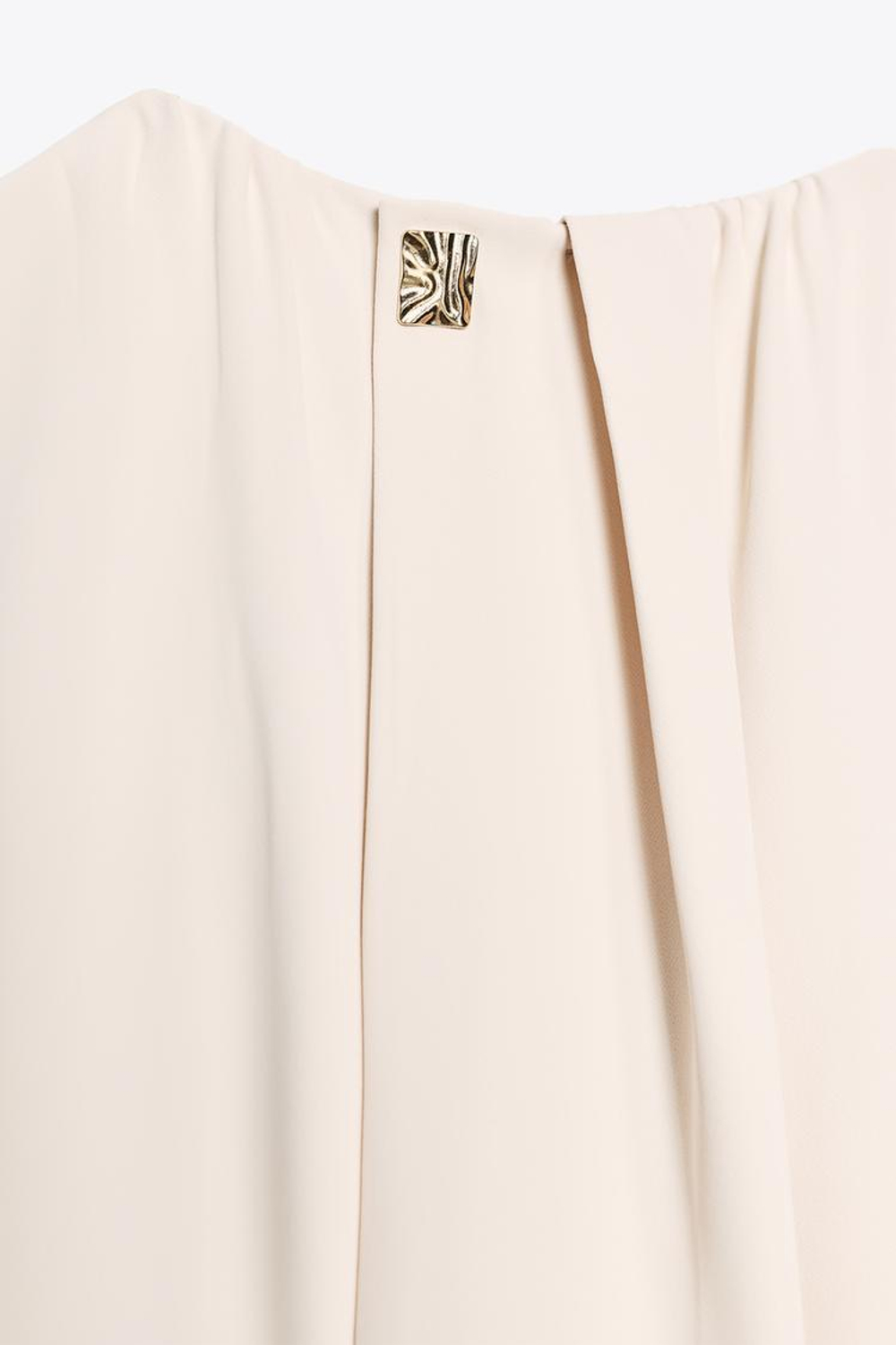 ZARA ПЛАТЬЕ МИДИ СО СБОРКАМИ НА ТАЛИИ, ЭКРЮ