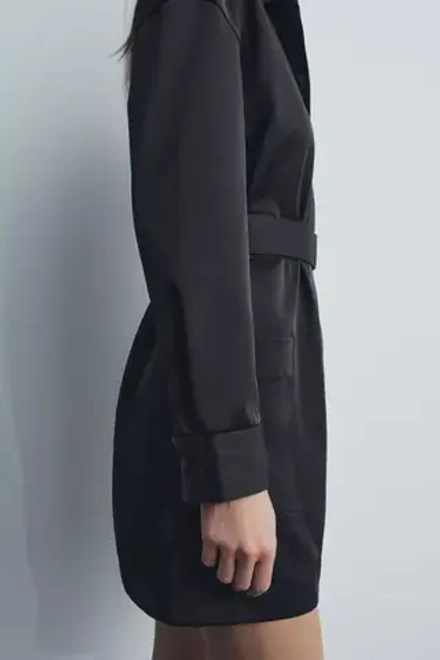 ZARA КОРОТКОЕ ПЛАТЬЕ С РЕМНЕМ — ZW COLLECTION, ЧЕРНЫЙ