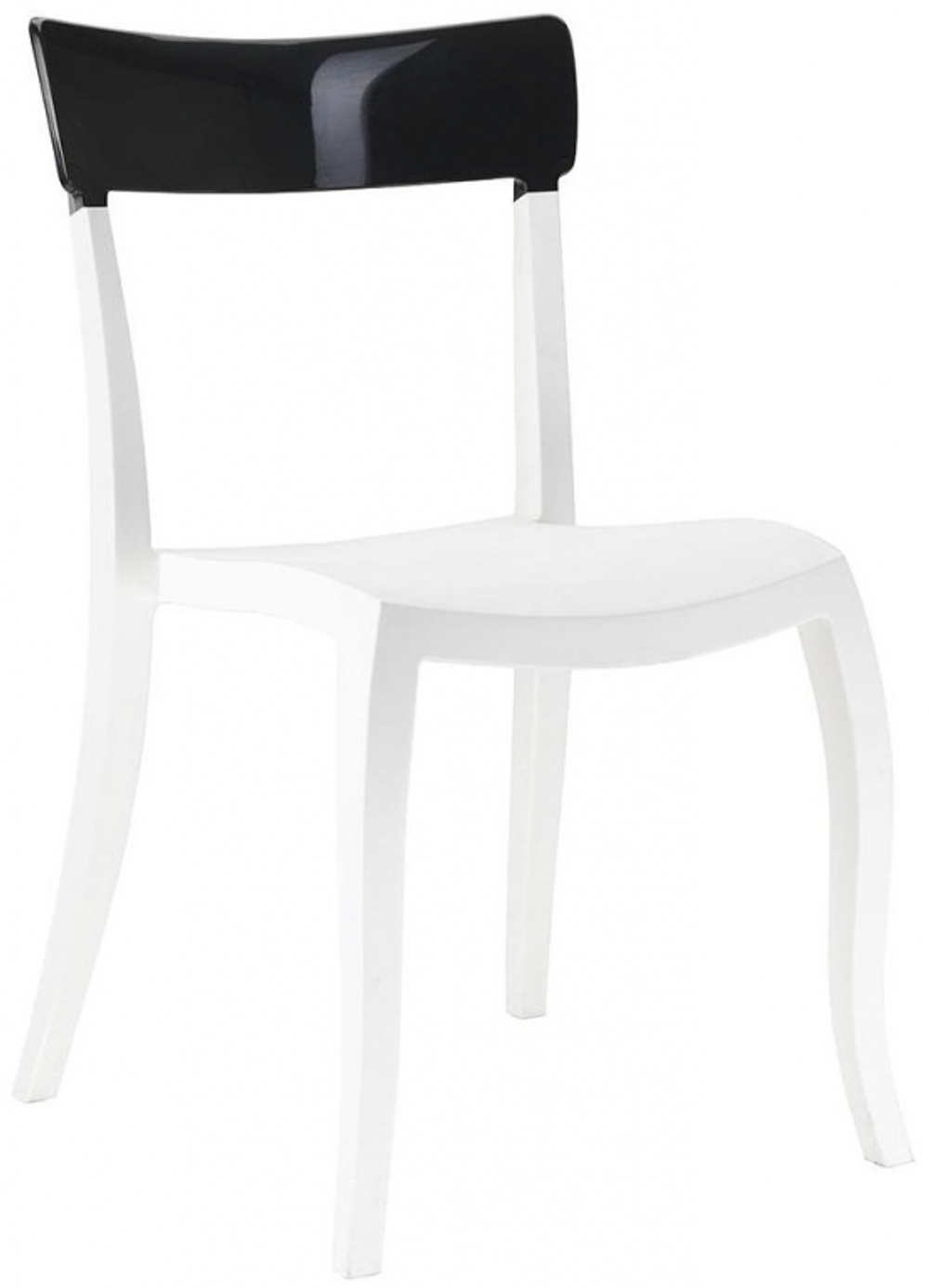 Стул пластиковый Papatya Hera-S, белый, черный