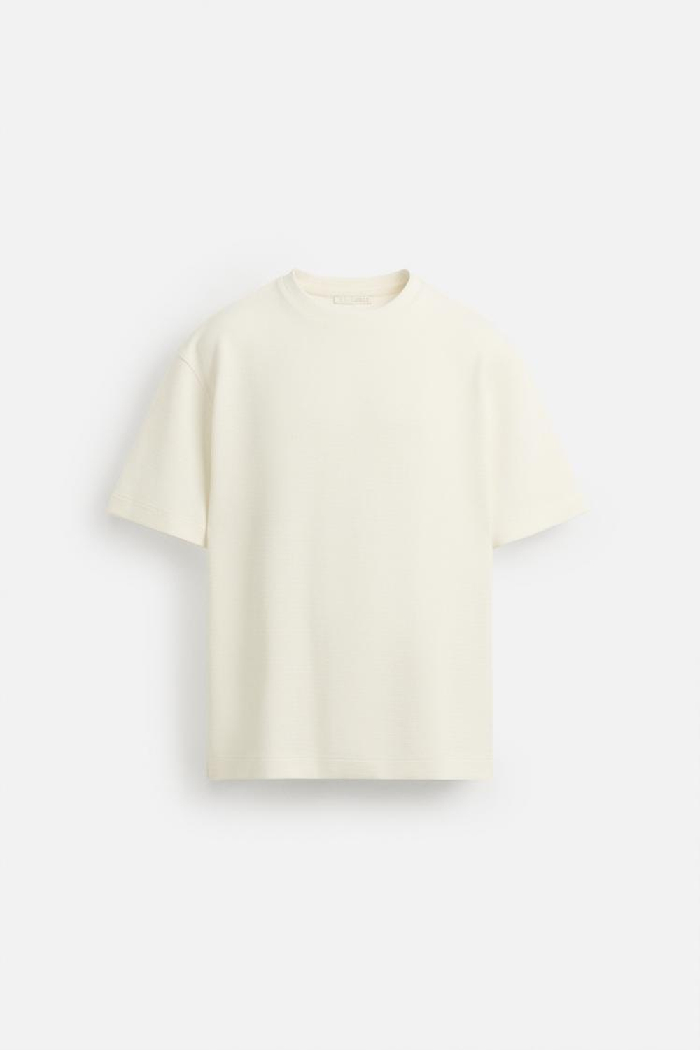 ZARA ТОЛСТОВКА ИЗ ТКАНИ С УЗОРОМ, ЖЕЛТОВАТО-БЕЛЫЙ