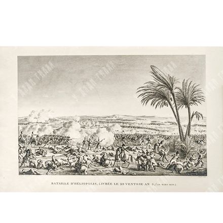 Наполеон.Битва при Гелиополисе. Гравюра. Париж. 1834