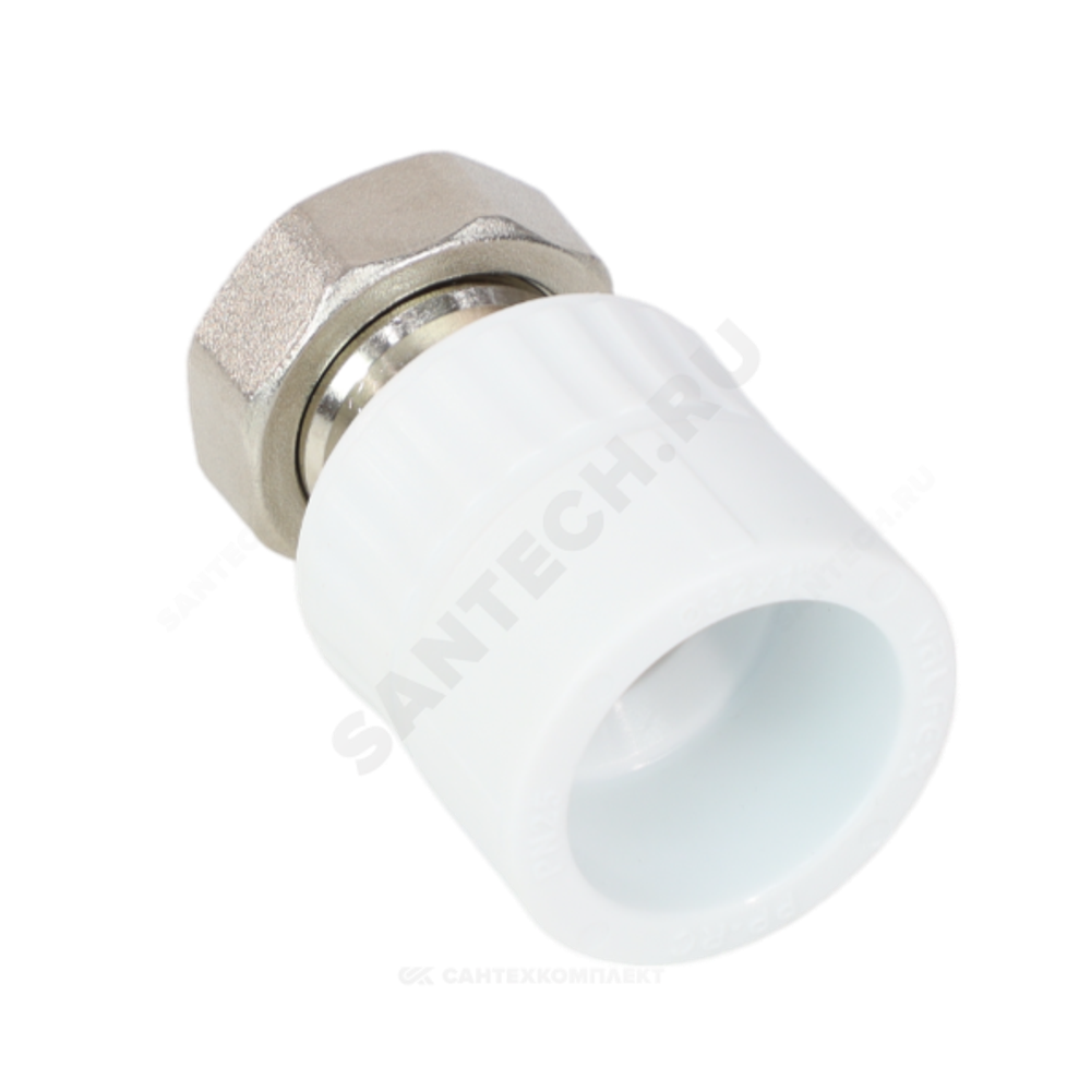 Муфта PP-R комбинированная белая Дн 25х3/4" с накидной гайкой VALFEX 10139025