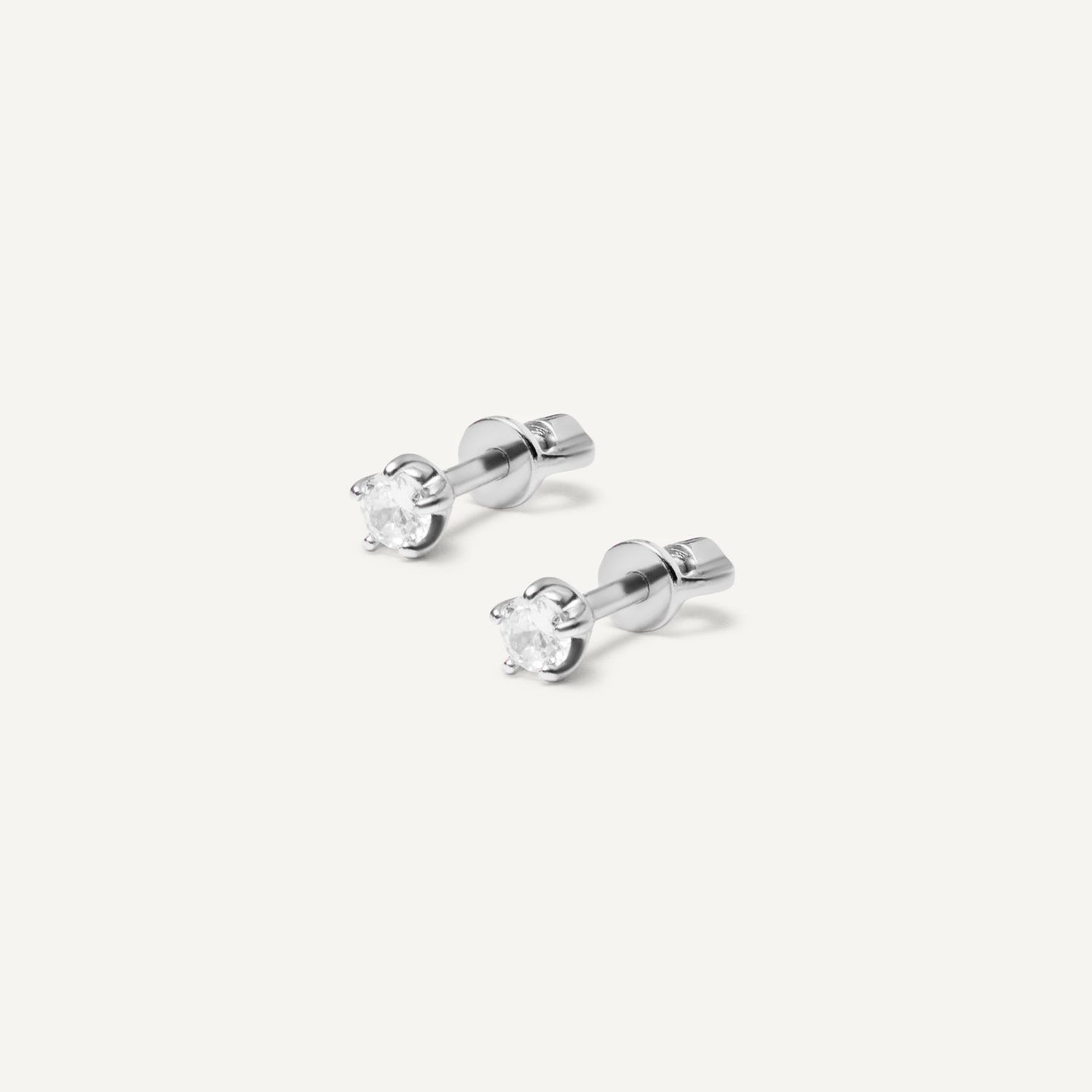 Серьги Classic Circle Studs, Size 3, Silver