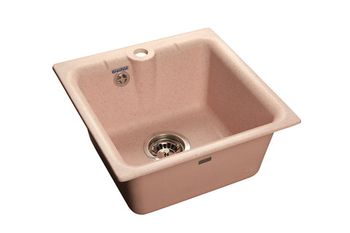 GRANFEST Мойка мрамор PRACTIC  GF-P--420  1-чаш. 420*420мм  светло-розовый арт.GF-