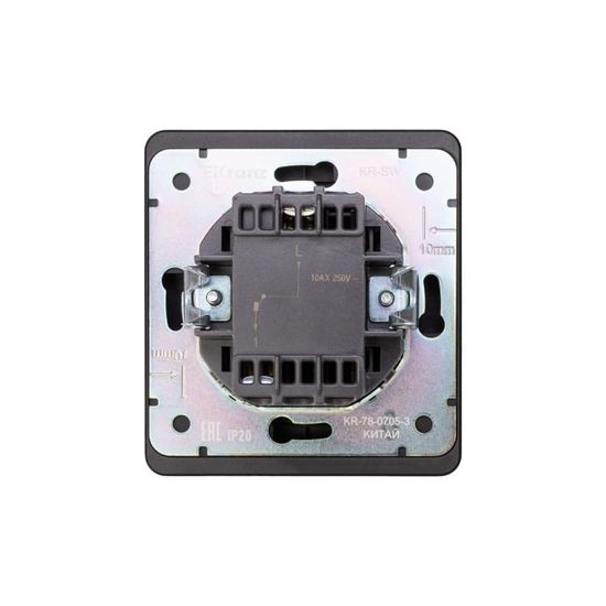 Выключатель ROUND 1 кл 10А с/у оникс KRANZ