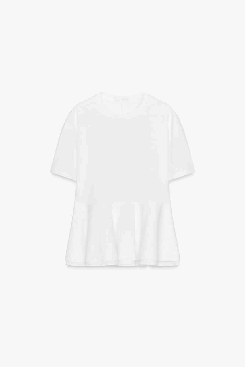 ZARA ФУТБОЛКА С БАСКОЙ, БЕЛЫЙ