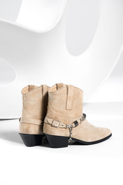 Казаки из натуральной замши со съемными ремешками WESTERN