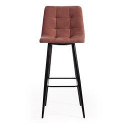 Стул барный CHILLY (mod.7095б) / 1 шт. в упаковке ткань/металл, 50х44х104 см, высота до сиденья 76 см, коралловый barkhat 15 /черный