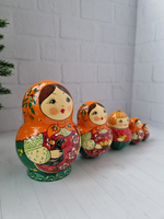 Матрешка "С курочкой" традиция 5м 15см пузатая