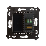 Диммер поворотный в стену, "Avanti", "Черный квадрат"