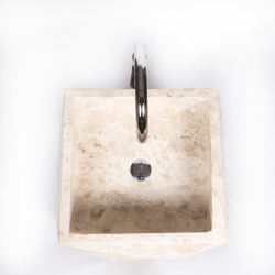 Раковина напольная из мрамора Square Acak Cream RN-01700 (50*50*90 см)