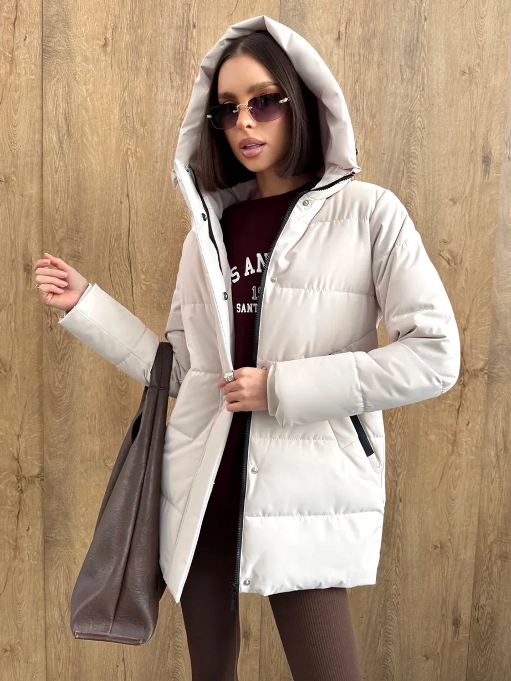 Куртка демисезонная с капюшоном удлиненная