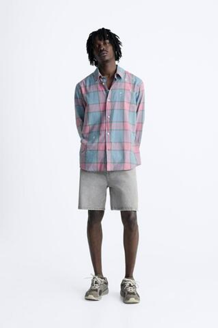 ZARA БАЗОВЫЕ ДЖИНСОВЫЕ ШОРТЫ, СЕРЫЙ