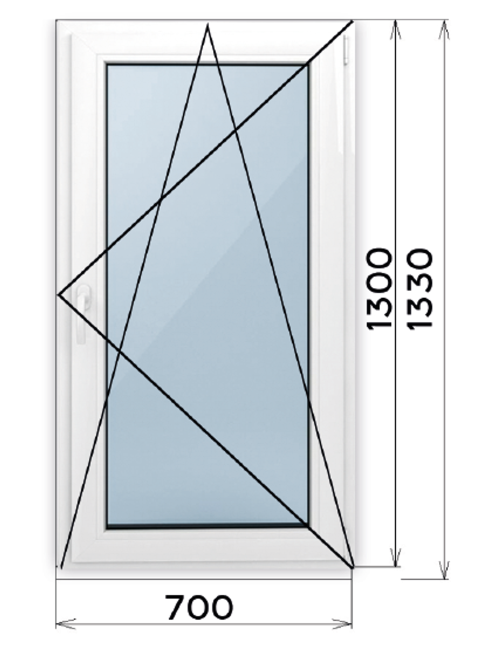 Пластиковое окно 1300 х 700 ТермА Эко
