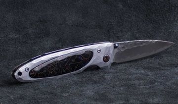 Складной нож Mcusta Platinum label Sоkо Blue MCPV-002 c клинком из стали VG-10, рукоять Corian / Damasteel