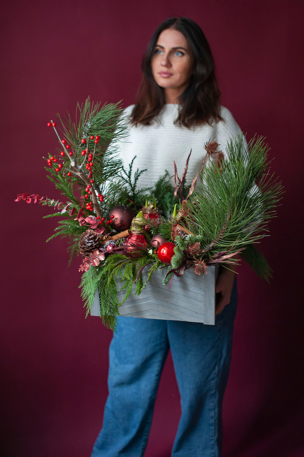 Новогодняя композиция Красный бархат