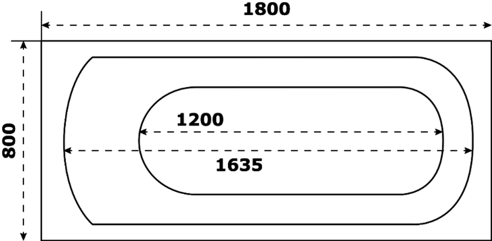 Акриловая ванна Bas Нирвана 180х80 с каркасом В 00114