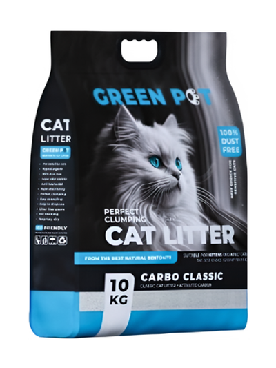 Green pet бентонитовый наполнитель для кошек гранулированный карбон