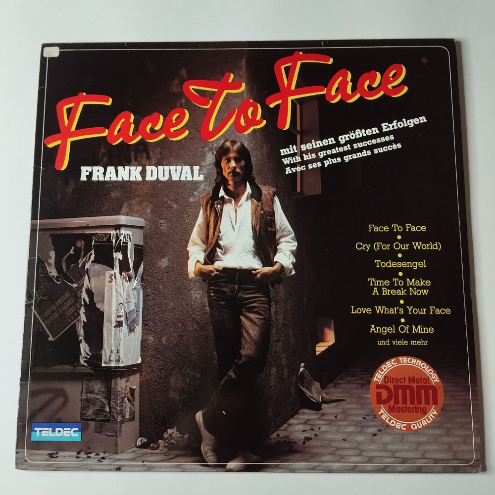 Винтажная виниловая пластинка LP Frank Duval Face To Face (Germany 1982)