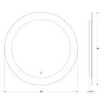 Зеркало Evoform с LED-подсветкой 16,5 W Ø70 см Сенсорный выключатель Нейтральный белый свет