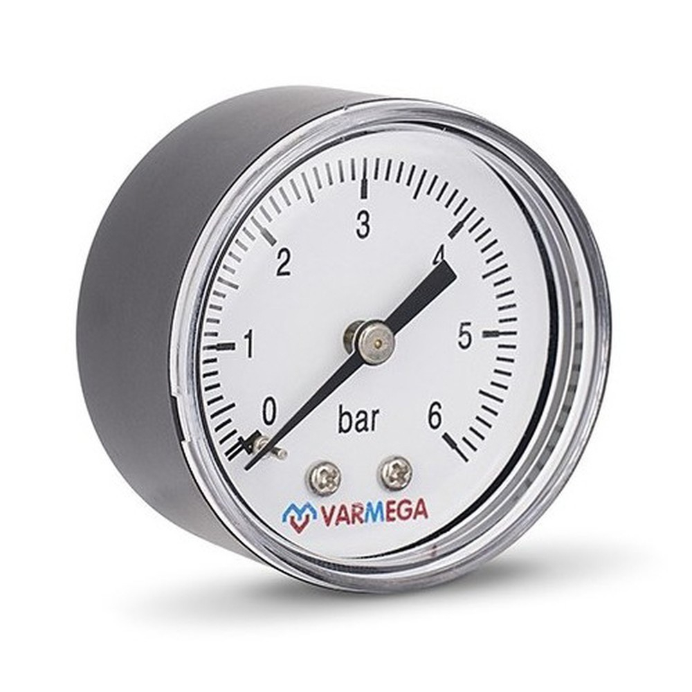 Манометр VARMEGA аксиальный 50 мм, 6 бар, 1/4", VMMT08-500602