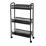 Этажерка "Ладья 1К" 3 полки на колесиках черный