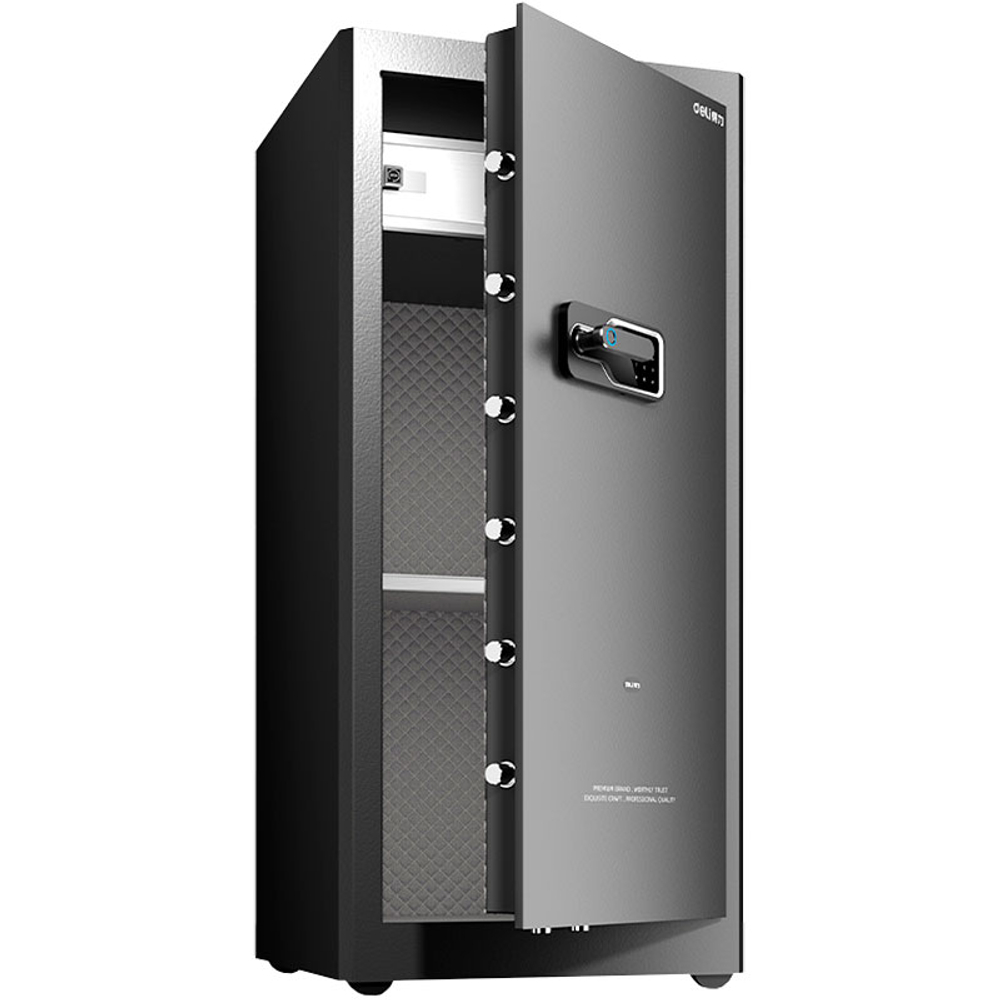 Сейф DELI "AE135" биометрический + электронный замок + ключ, 1200x550х520 мм, 74 кг, черный