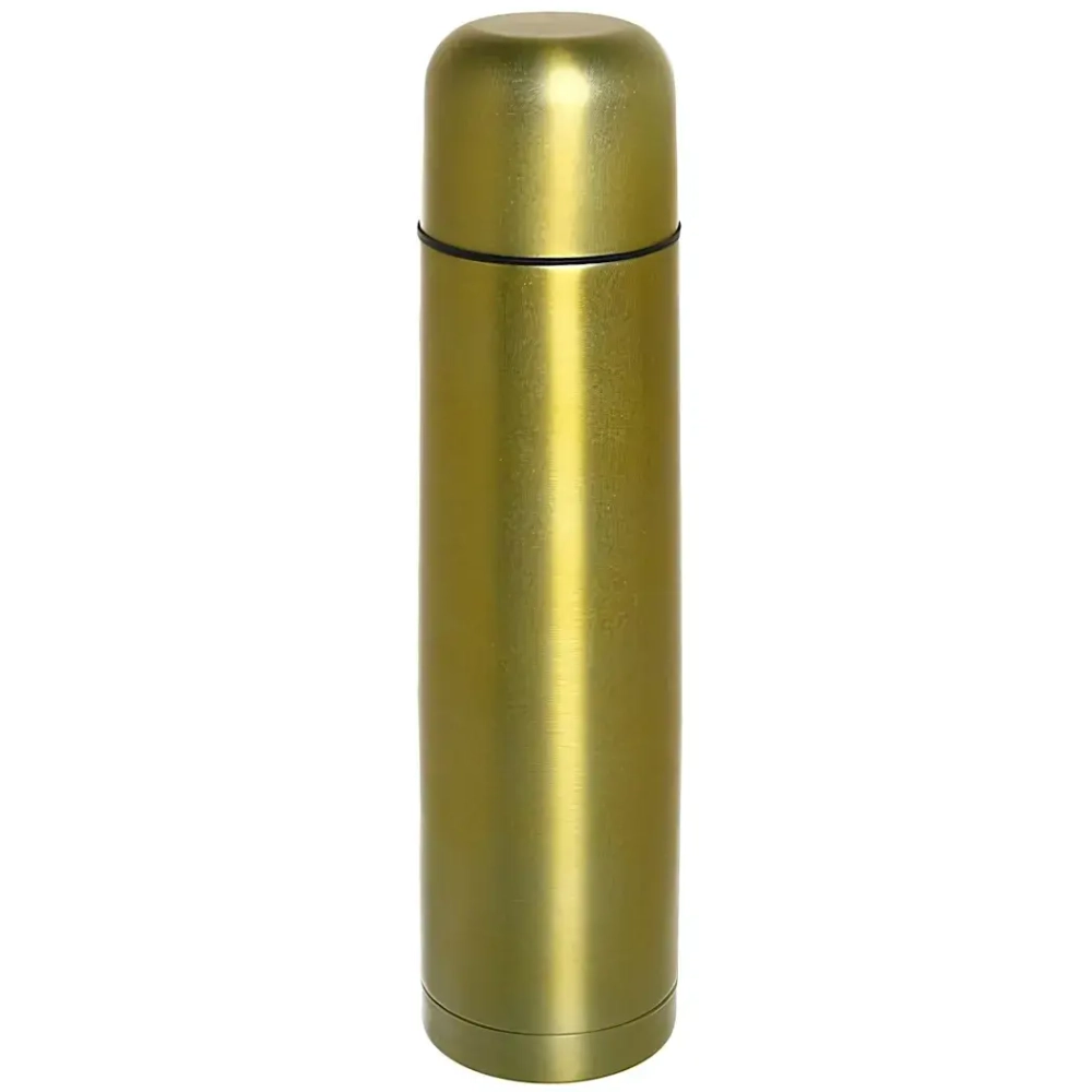 Термос с металлической колбой 1000 мл «Серп и молот» золотой