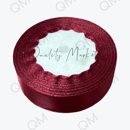 Лента атласная 2,5 см 25 ярдов (бордовая) №037
