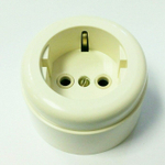Розетка ретро пластиковая Слоновая кость INTERIOR ELECTRIC