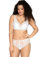 Бюстгальтер plus size с двойными бретелями и кружевной отделкой (Размер: 85I) (Цвет: кремовый)