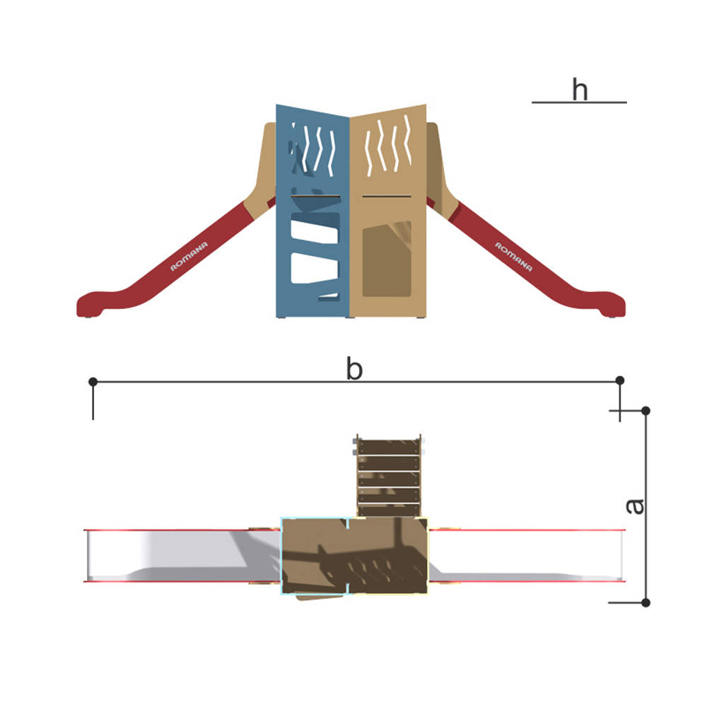 Детский игровой модуль с горкой Romana 115.30.00