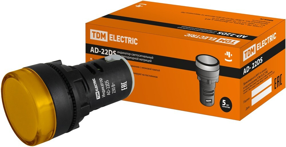 Лампа AD-22DS(LED) матрица d22мм желтый 230В TDM SQ0702-0003