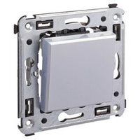 Выключатель одноклавишный в стену, "Avanti", "Закаленная сталь"