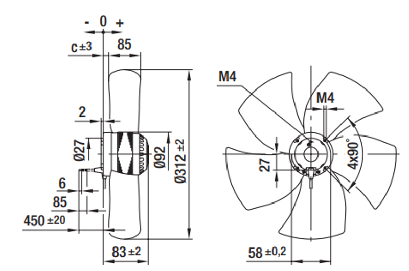 Вентилятор осевой A6E315-AP02-01