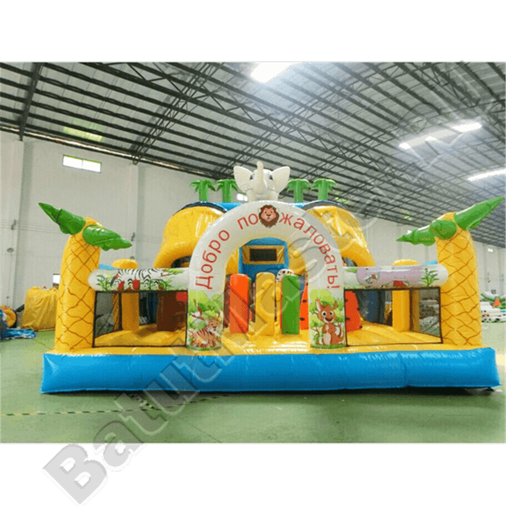 Коммерческий надувной батут "Слоник со скалодромом 2"