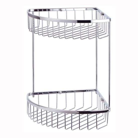 Полка для ванной 2-ярусная угловая Besser BS 8510D (25,5х21х27,5 см) из хромированной нержавеющей стали