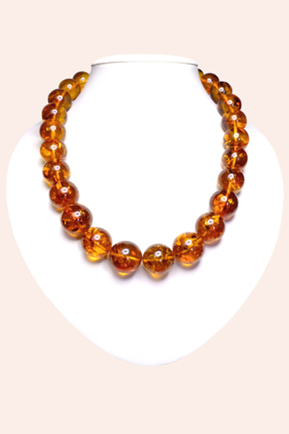 Бусы шары из натурального формованного янтаря