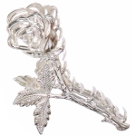 Заколка - краб для волос на блистере «ДЕ Палма», роза, цвет золото и серебро, 11*4см (пакет с подвесом)
