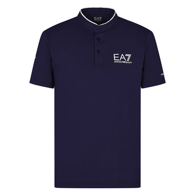Мужское теннисное поло EA7 Man Jersey Polo - navy blue