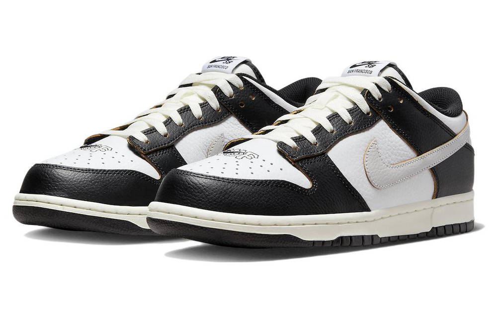 HUF x Nike Dunk SB "San Francisco" San Francisco scratch low-top sneakers for men and women in the same style black and white