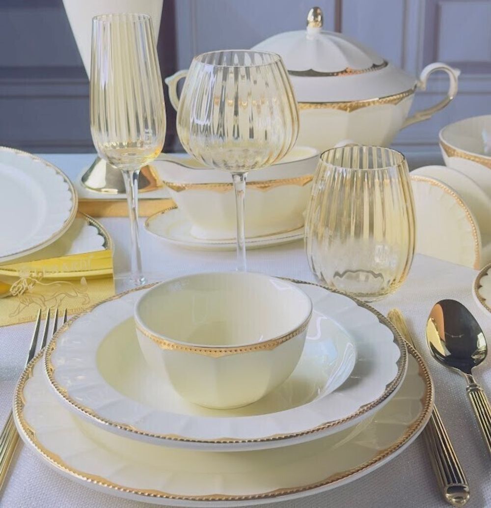 Lenardi 205-938 Обеденный сервиз 45пр. ИМПЕРИАЛ ЗОЛОТО в под.уп.(х0,5)Фарфор