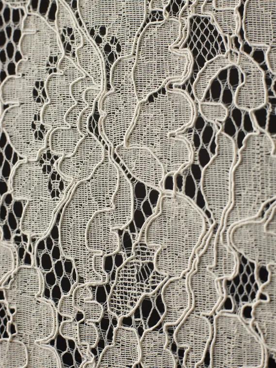 Кружевное неэластичное полотно, арт. M30764, сливочный
