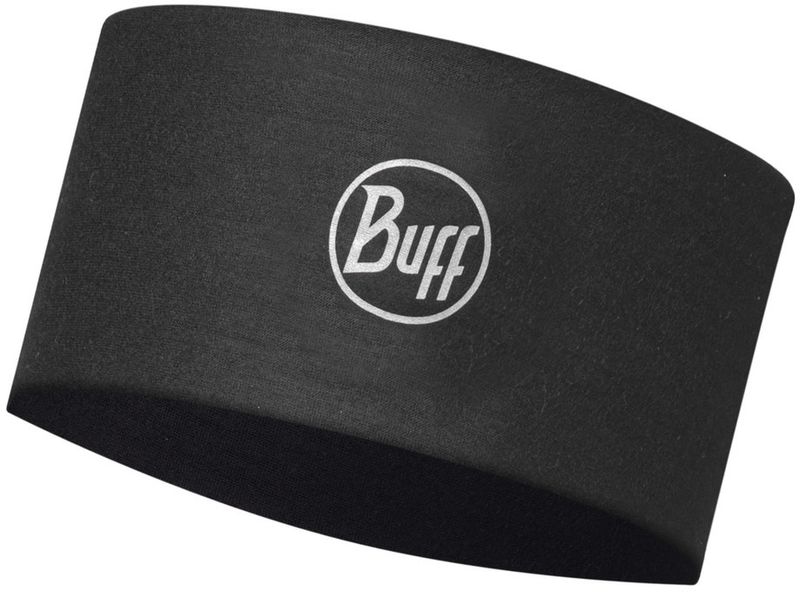 Повязка на голову спортивная Buff Headband CoolNet Solid Black Фото 1