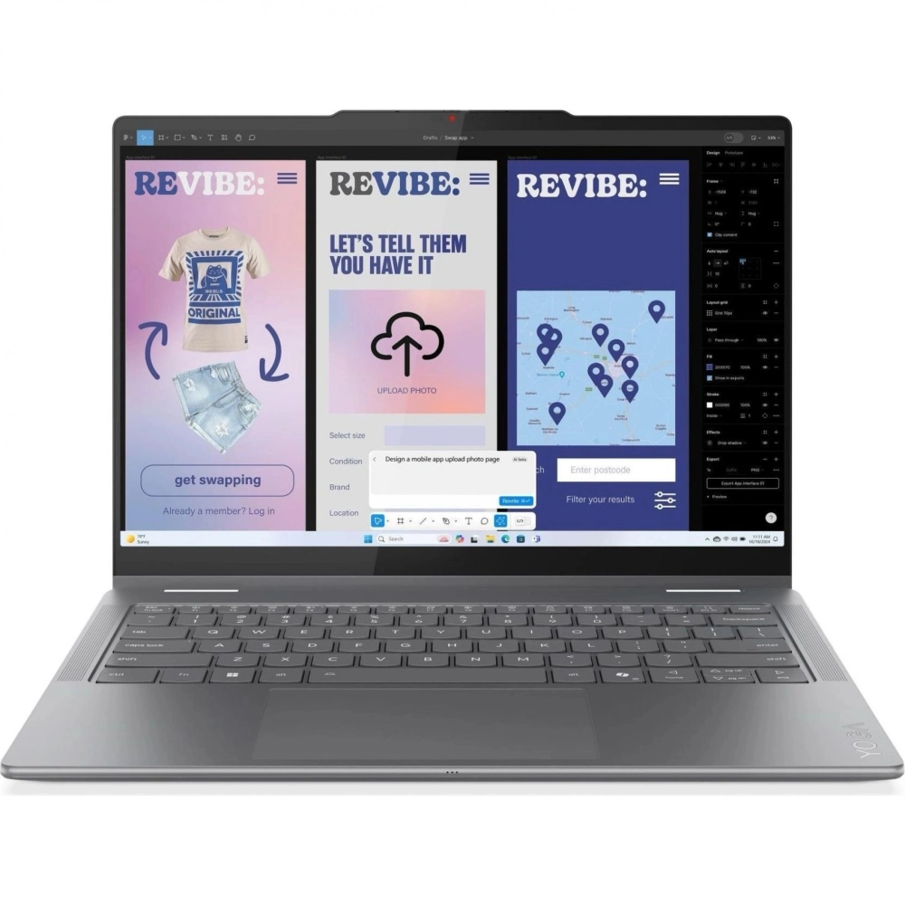 Ноутбук Lenovo Yoga 7 14ILL10 Core Ultra 5 226V 16Gb SSD512Gb Intel Arc 130V 14" OLED Touch WUXGA (1920x1200) без ОС grey WiFi BT Cam (83JQ003GRK)
